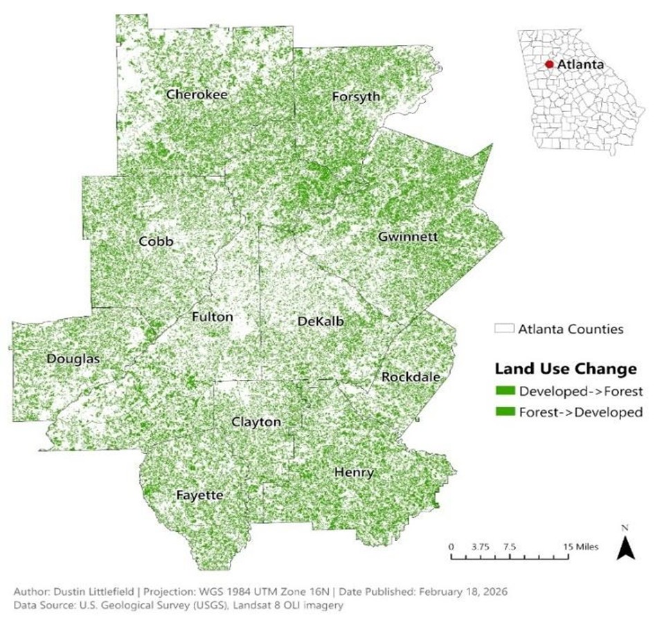Unsupervised Classification of Atlanta Metropolis Region 1999 and 2021